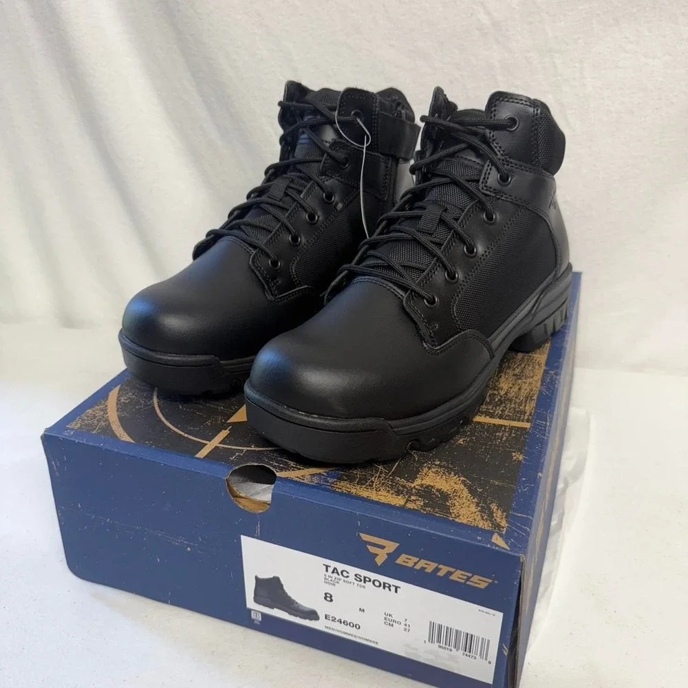 Bates tactical sport black leather zip/lace up boots Men's Size US 8